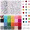 7600pcs Friendship Bracelet Kit Including 6000pcs 4mm Glass Seed Beads and 1600pcs Letter Beads for Bracelet Making